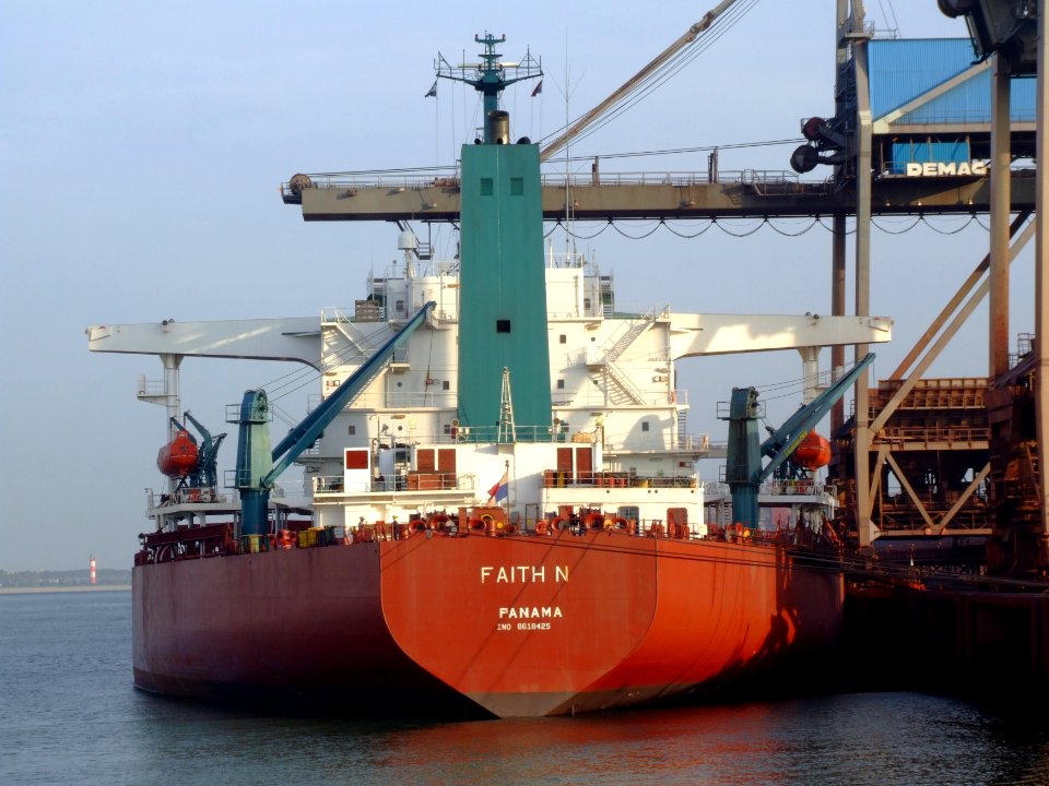 Faith N - IMO 8618425 - Callsign H9MS - photo2, Port of Rotterdam, Holland 18-Jan-2005