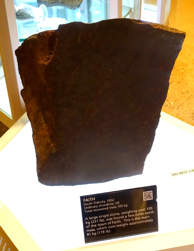 Faith, South Dakota, 1952, ordinary chondrite, H5 - Center for Meteorite Studies - Arizona State University - Tempe, AZ - DSC05837