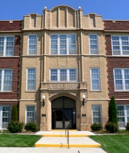 Fairbury, Nebraska Junior-Senior High School W entrance 1