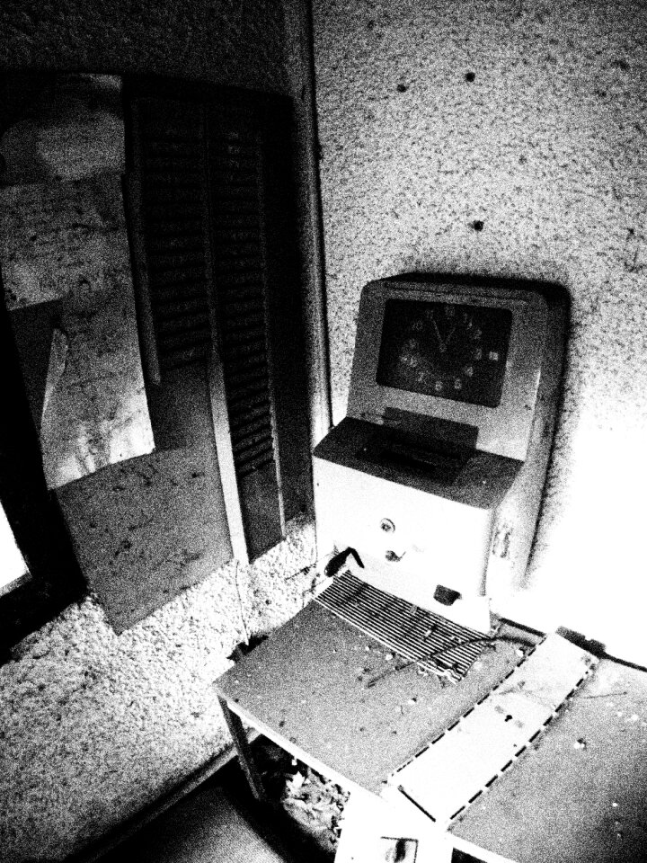 Vintage abandoned white black