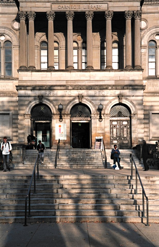 Entrance, Carnegie Library, Oakland, Pittsburgh, 2008-10-21