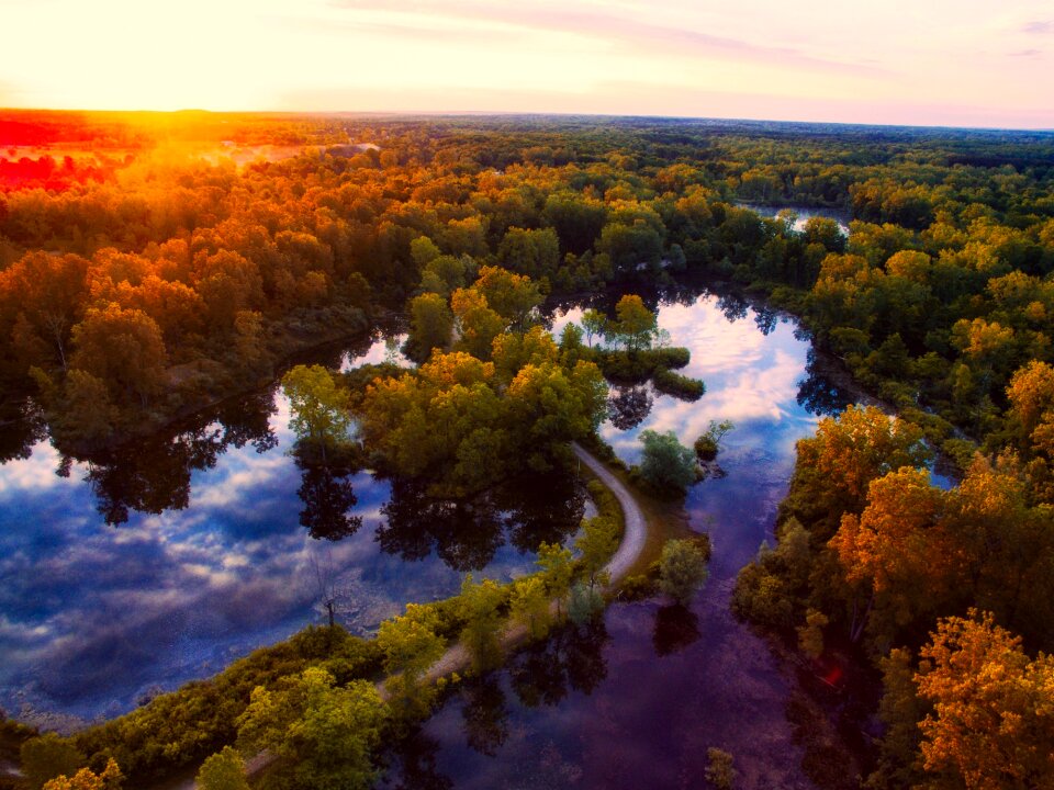 Landscape river lake photo