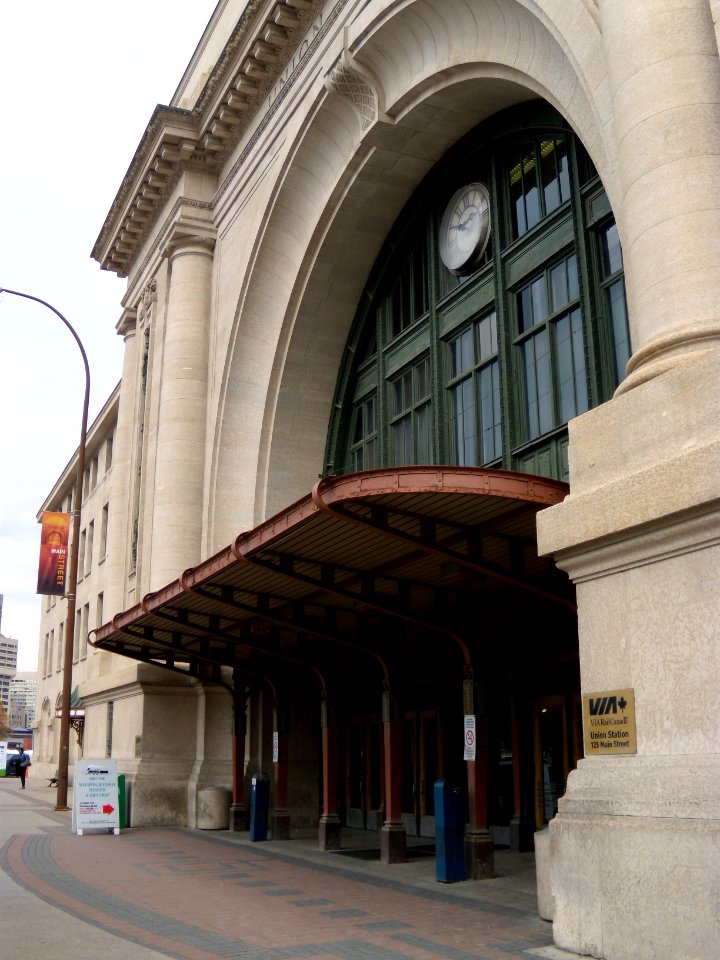 Entrance to Union Station in Winnipeg, Manitoba
