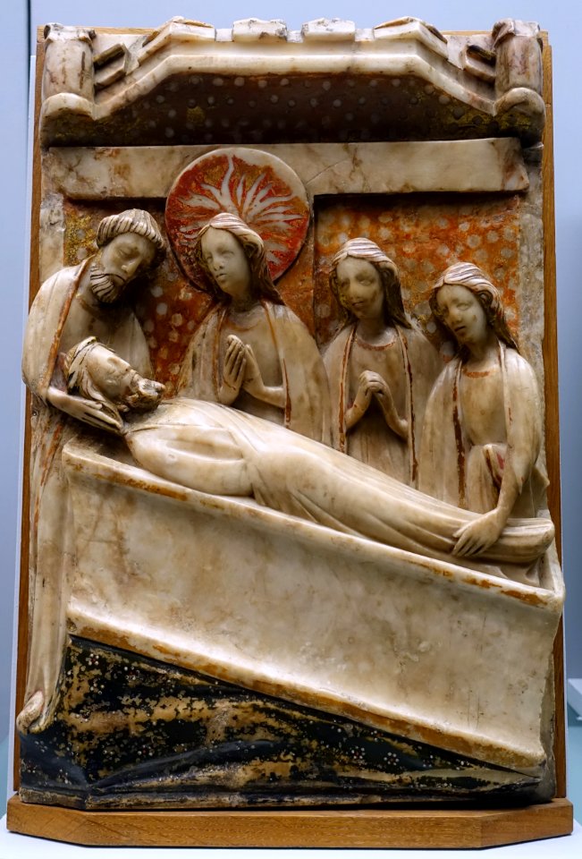 Entombment of Christ, England, c. 1380-1420, alabaster with polychrome - Cinquantenaire Museum - Brussels, Belgium - DSC08563
