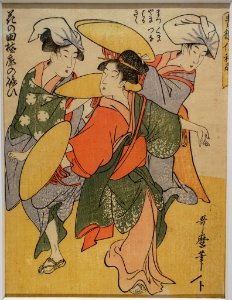 Entertainment at the Niwaka Festival (Rice Planting Dance in the Pleasure District), by Kitagawa Utamaro, Japan, Edo period, dated 1798 AD, print on paper - Tokyo National Museum - Tokyo, Japan - DSC09269