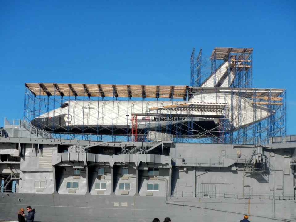 Enterprise with scaffolding, Jan 2013 jeh