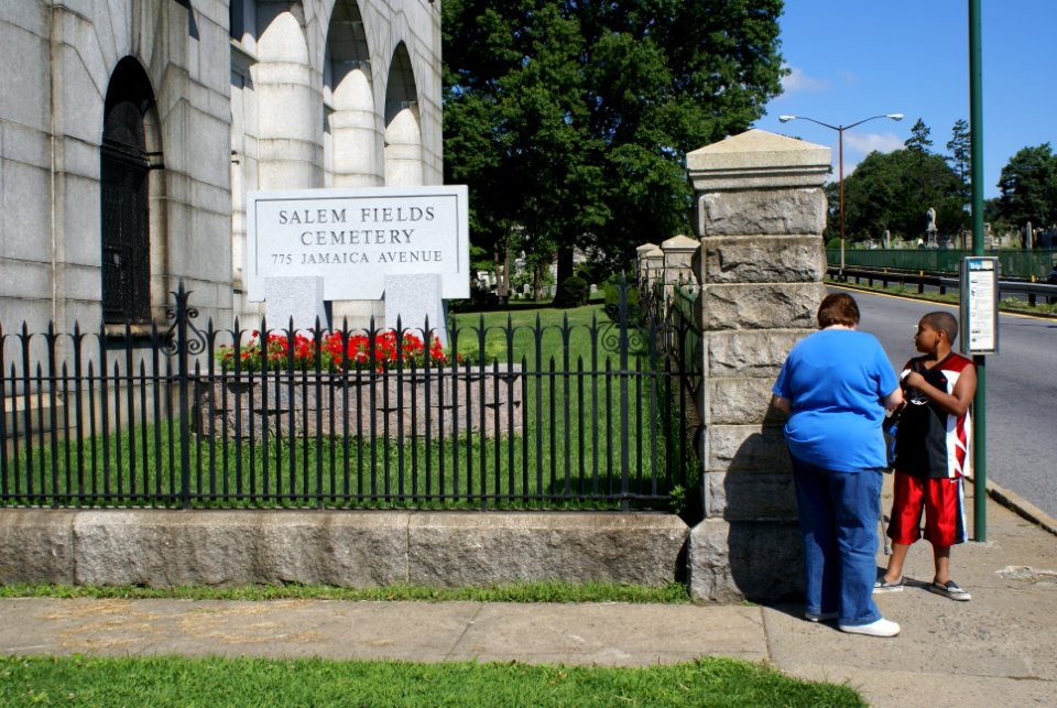 Entrance Sign at Salem Fields Cemetery 2008