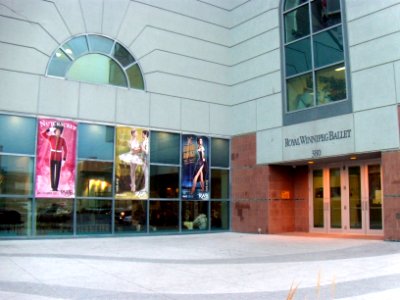 Entrance of Royal Winnipeg Ballet building, 380 Graham Avenue, Winnipeg