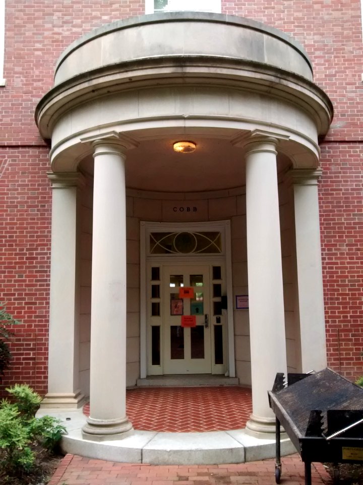 Entrance to Cobb Residence Hall at UNC