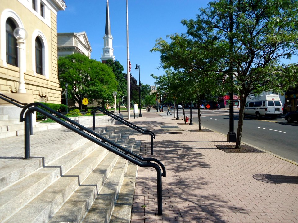 Entrance to public library in Elizabeth New Jersey photo