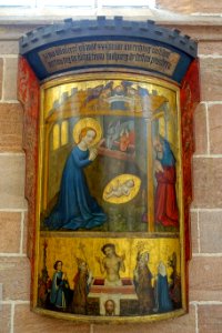 Epitaph for Walburga Pruensterer, from the Dominican Church, Nuremberg, 1434, polychromed conifer - Germanisches Nationalmuseum - Nuremberg, Germany - DSC02821