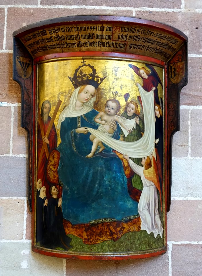 Epitaph for Conrad Winkler and his wives Kundigunde and Adelheid, from the Dominican Church, Nuremberg, 1431, polychromed conifer - Germanisches Nationalmuseum - Nuremberg, Germany - DSC02823