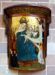 Epitaph for Conrad Winkler and his wives Kundigunde and Adelheid, from the Dominican Church, Nuremberg, 1431, polychromed conifer - Germanisches Nationalmuseum - Nuremberg, Germany - DSC02823