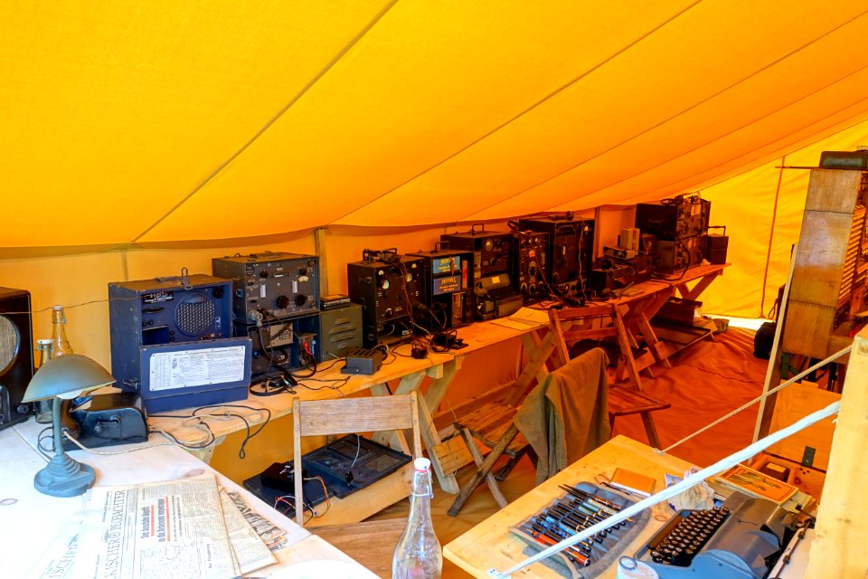 Equipment in the communications tent - Battle for the Airfield, 2017 - Collings Foundation - Massachusetts - DSC06945
