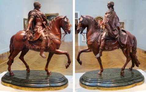 Equestrian Statue of Charles III attributed to Tommaso Solari, wax photo