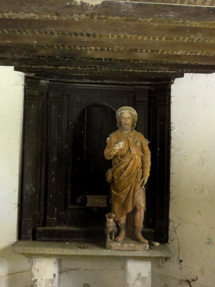 Eppe-Sauvage (Nord, Fr) chapelle St.Roch, inérieur, statue St.Roch