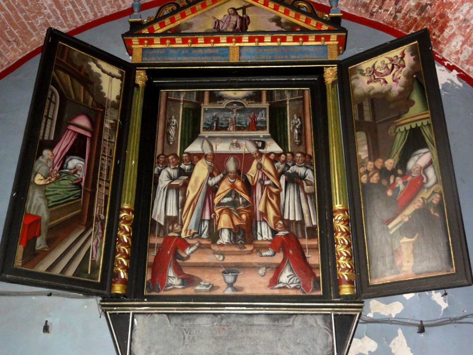 Eppe-Sauvage (Nord, Fr) église, triptique autel St.Ursmer