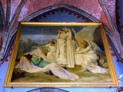 Eppe-Sauvage (Nord, Fr) église, tableau mort de Sainte Hiltrude