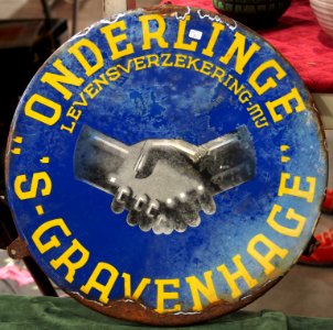 Enamel advertising sign, Onderlinge 'S-GRAVENHAGE levensverzekering-Mij