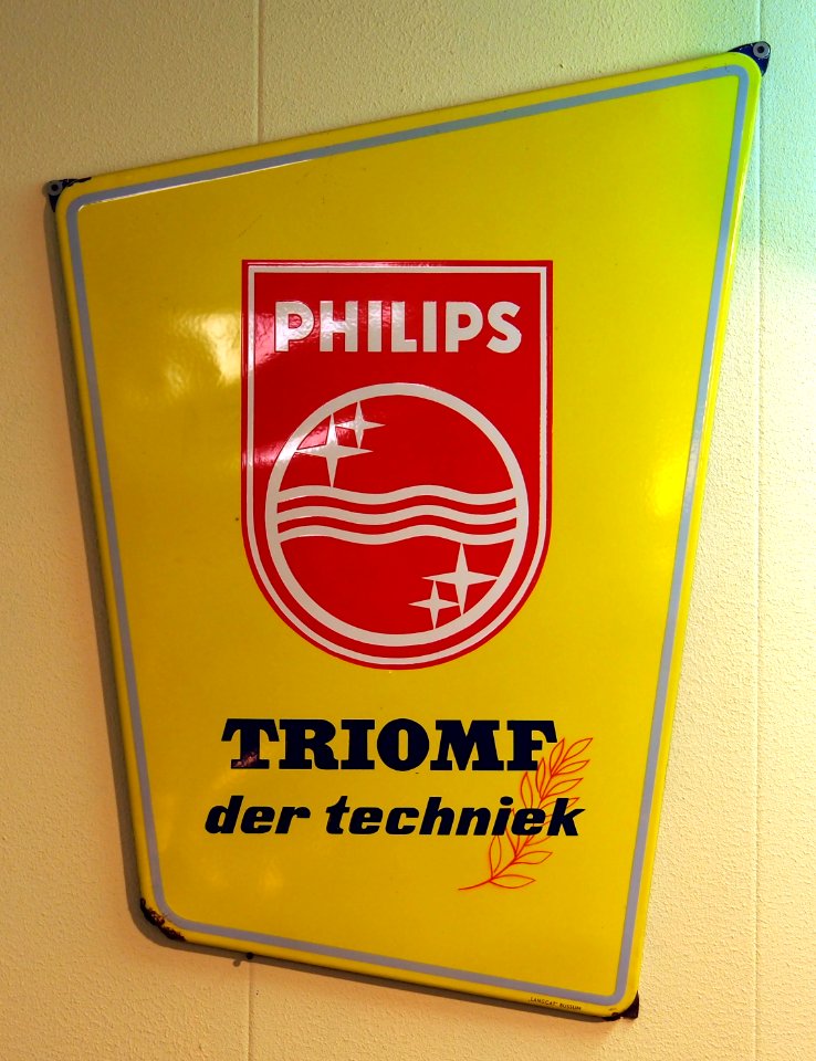 Enamel advertising sign, Philips, Triomf der techniek