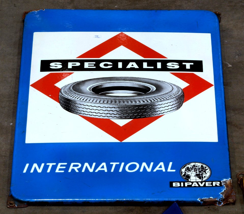 Enamel advertising sign, Specialist International BIPAVER