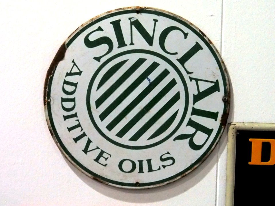 Enamel advertising sign, Sinclair additive oils