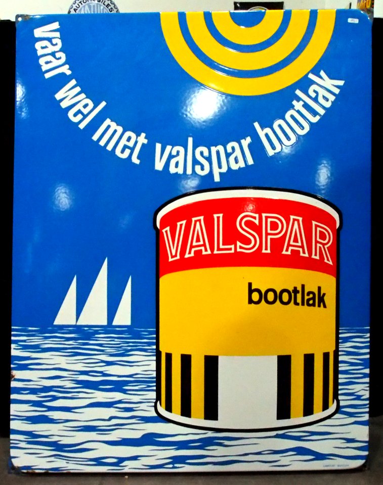 Enamel advertising sign, Valspar bootlak