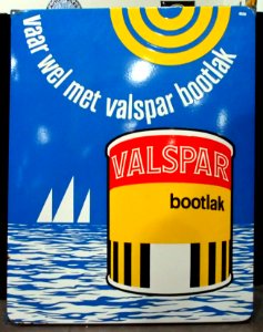 Enamel advertising sign, Valspar bootlak