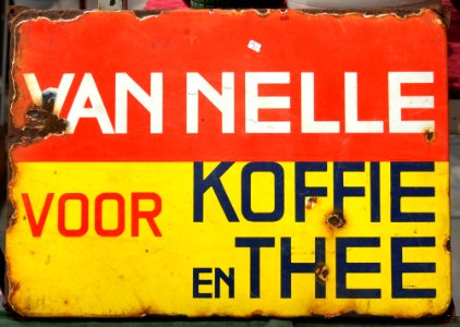 Enamel advertising sign, Van Nelle