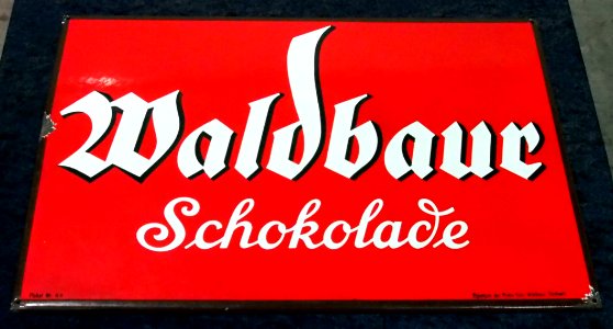 Enamel advertising sign, Waldbaur Schokolade