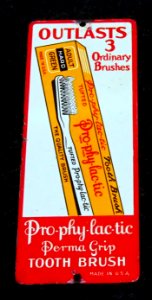 Enamel advertising sign, Pro-phy-lac-tic
