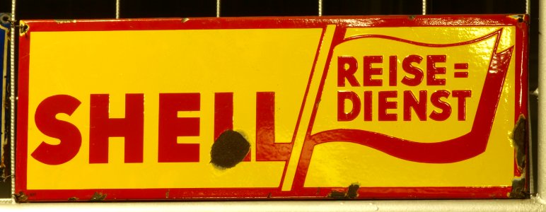 Enamel advertising sign, Shell Reise dienst