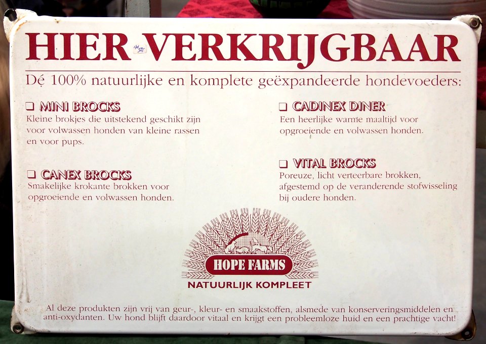 Enamel advertising sign, Hope Farms