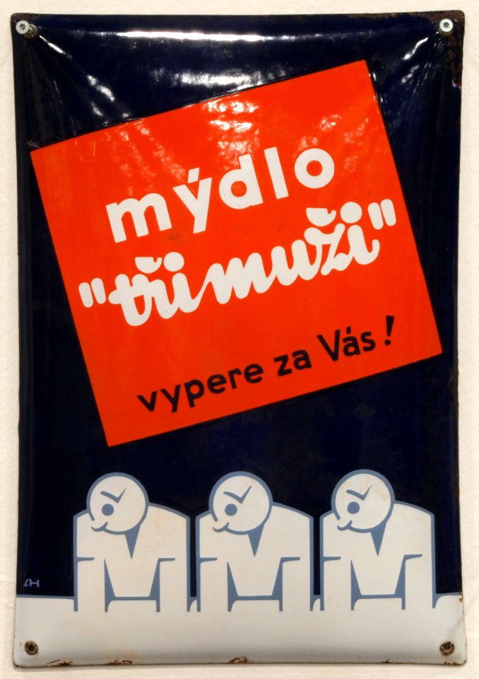 Enamel advertising sign, Mýdlo trimuzi, vypere za Vás!