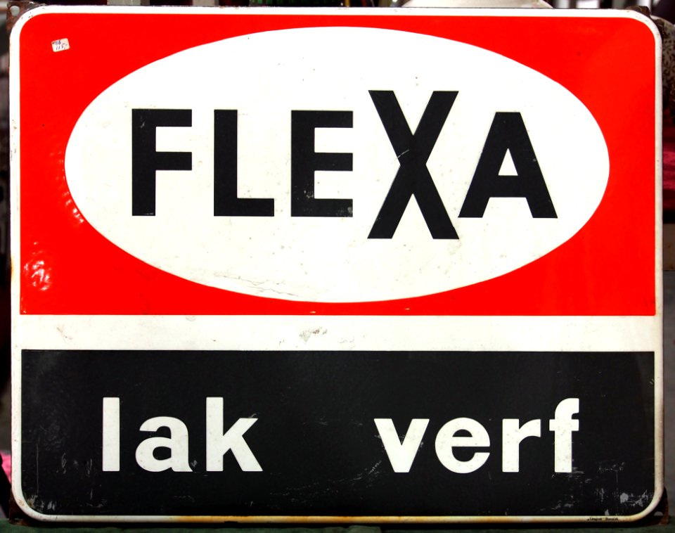 Enamel advertising sign, Flexa lak verf