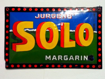 Enamel advertising sign, Jurgens' SOLO margarin