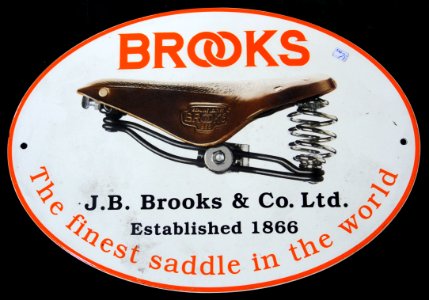 Enamel advertising sign, JB Brooks & Co Ltd, Saddle