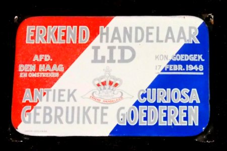 Enamel advertising sign, Erkend Handelaar LID