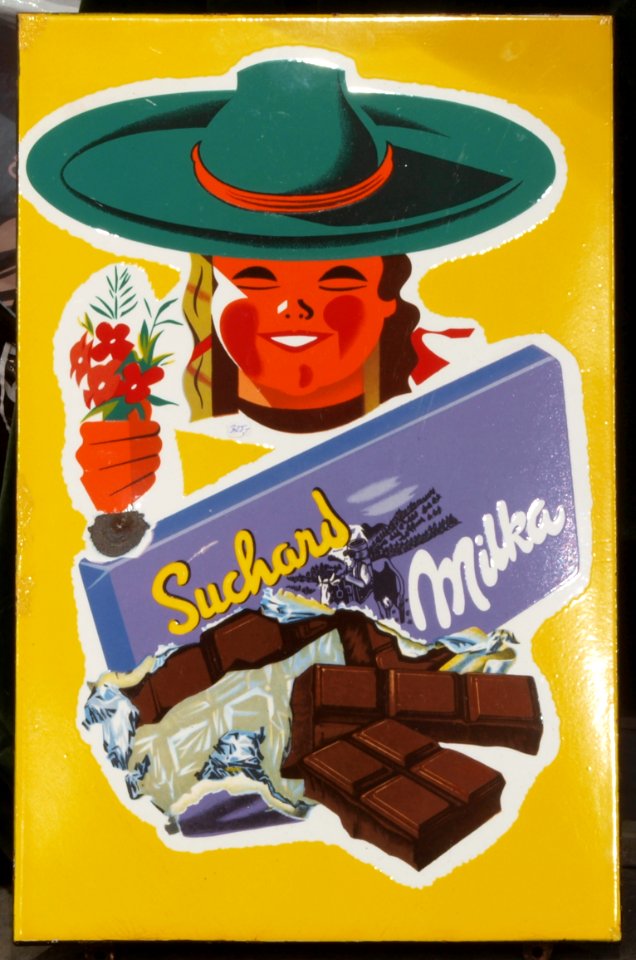 Enamel advertising sign, Milka, Suchard