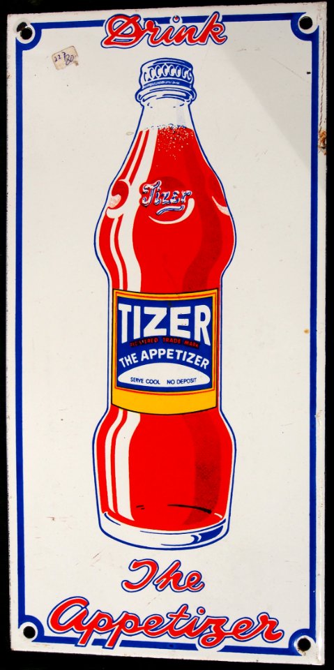 Enamel advertising sign, Tizer, the Appetizer