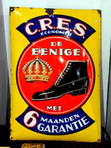 Enamel advertising sign, CRES economie