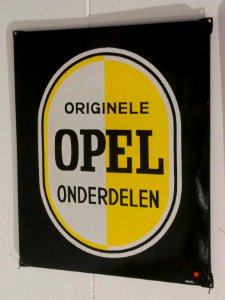 Enamel advertising sign, Originele OPEL onderdelen