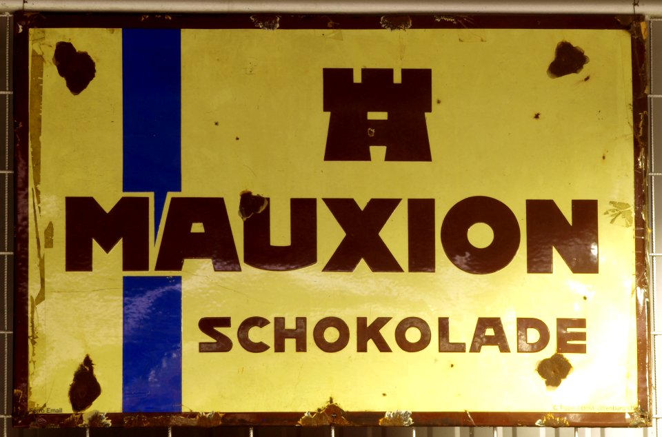 Enamel advertising sign, Mauxion schokolade