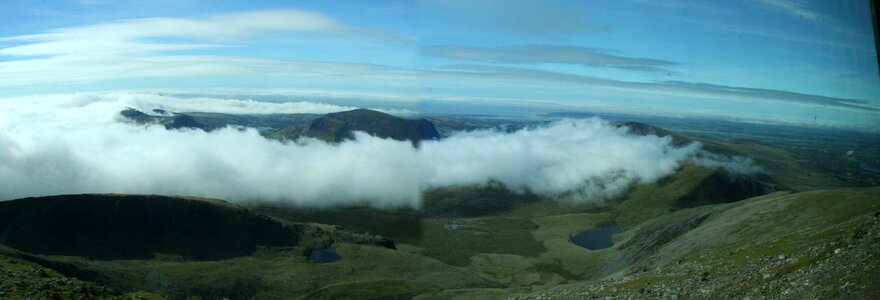 Clouds mountains panorama