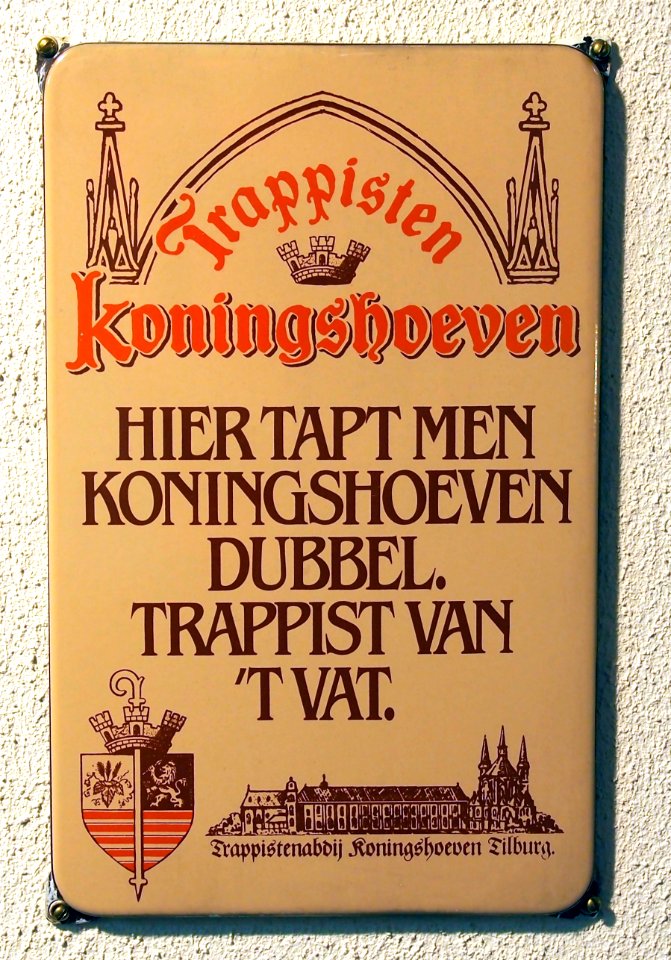 Enamel advertising sign, Koningshoeven trappisten