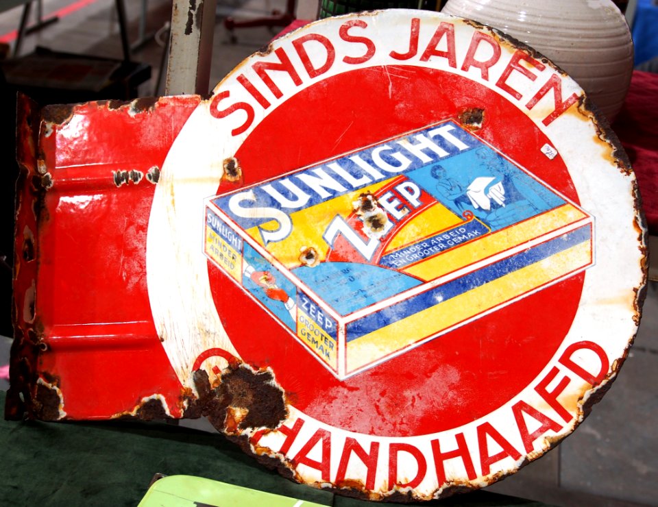 Enamel advertising sign, Sunlight zeep