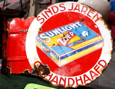 Enamel advertising sign, Sunlight zeep