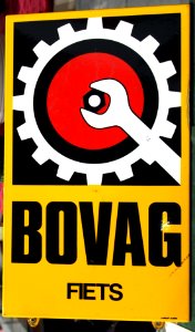 Enamel advertising sign, BOVAG fiets