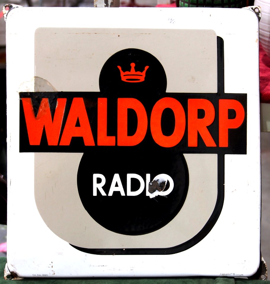 Enamel advertising sign, Waldorp Radio