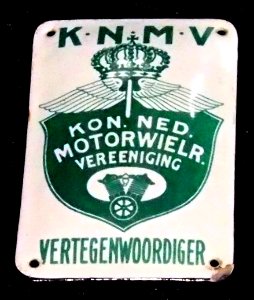 Enamel advertising sign, KNMV